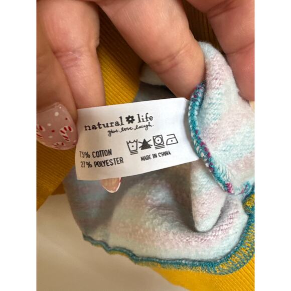 Natural Life Oversized Striped Crewneck Sweatshirt Boho Preppy Rugbyish L/XL - Picture 3 of 4